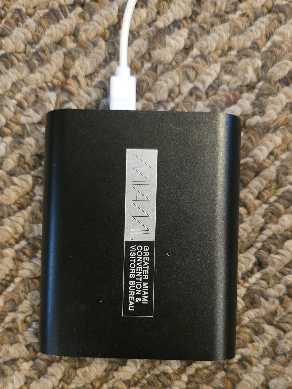 Style Link Miami Black Power Bank with Silver Miami Logo